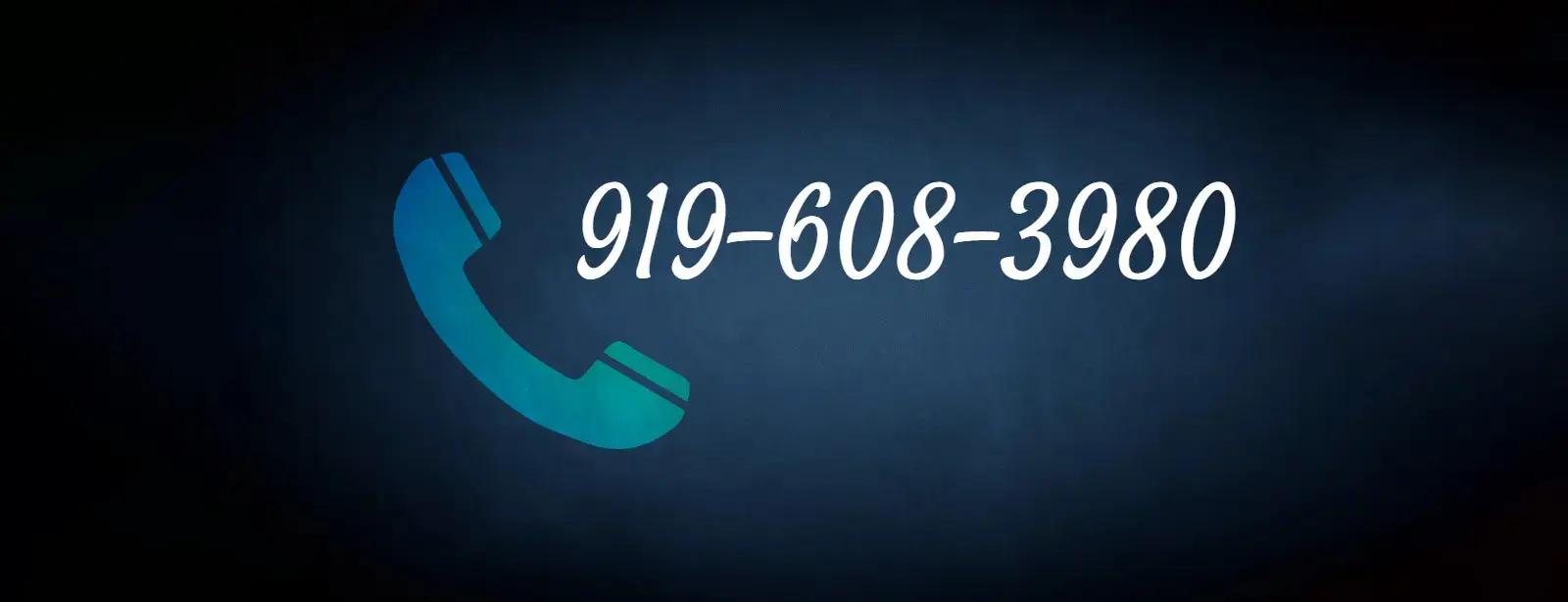 Blue phone icon with contact number